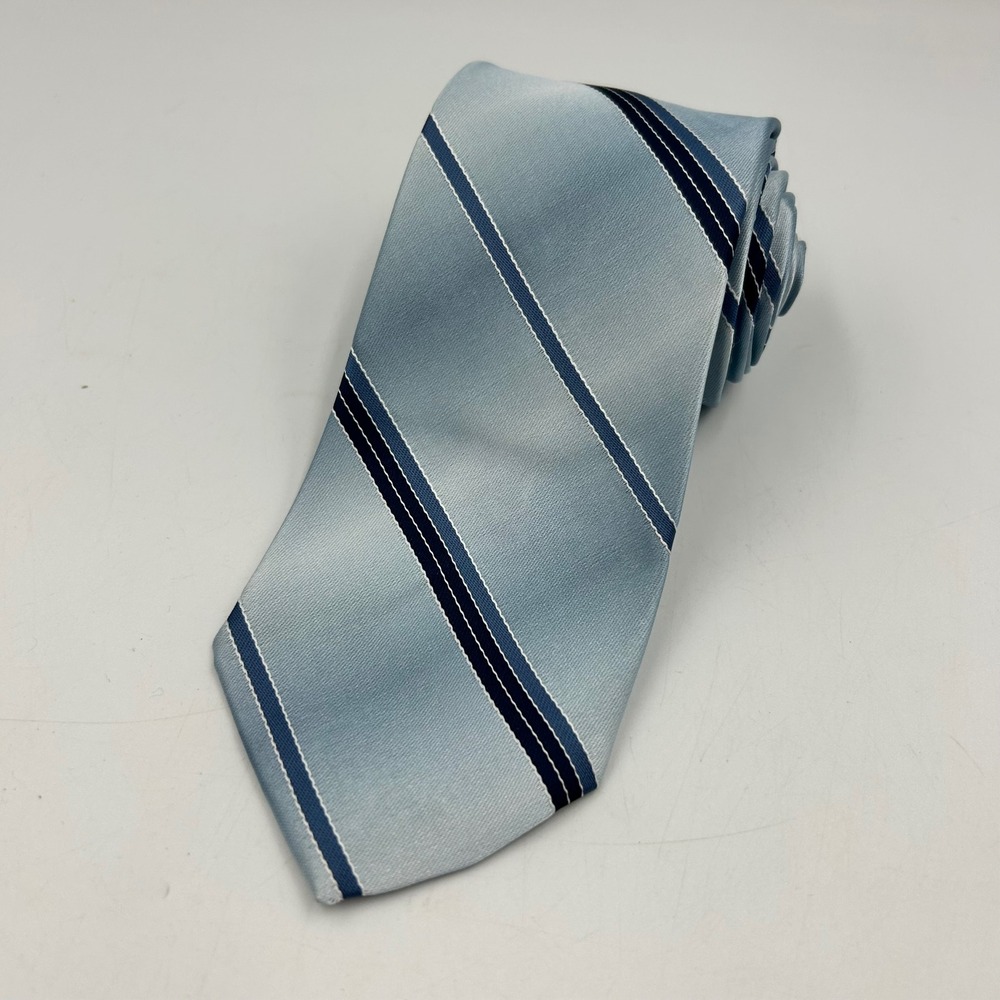 Necktie Blue Mens Diagonal Stripe Satin Formal Par Excellence EUC 56 L x 3 W In